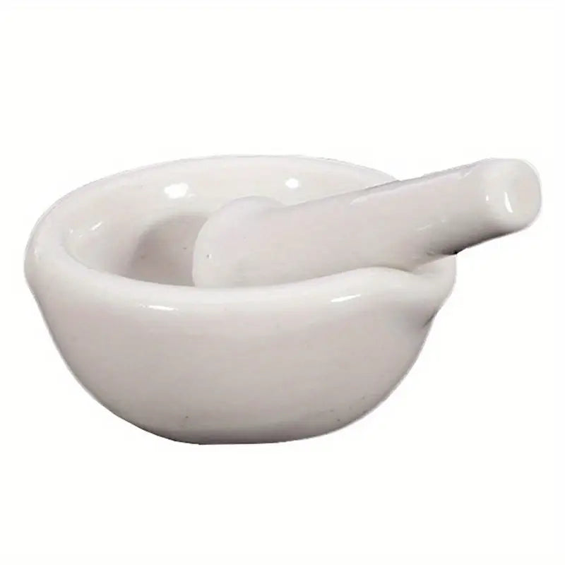 Small Porcelain Mortar & Pestle Set – Compact Mixing & Grinding Bowl for Herbs & Spices