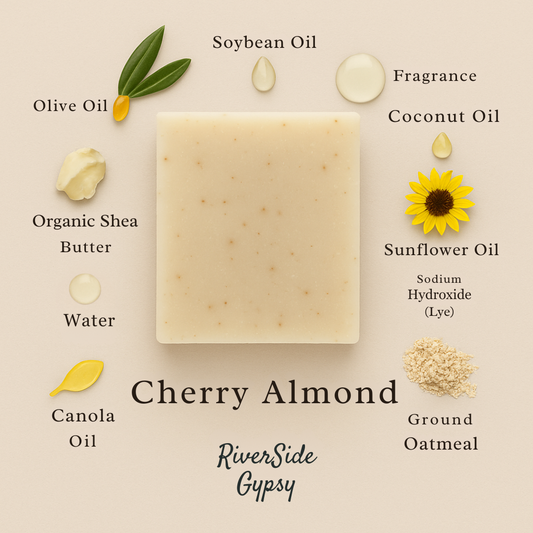 Cherry Almond – Handcrafted Exfoliating Cold Process Soap Bar